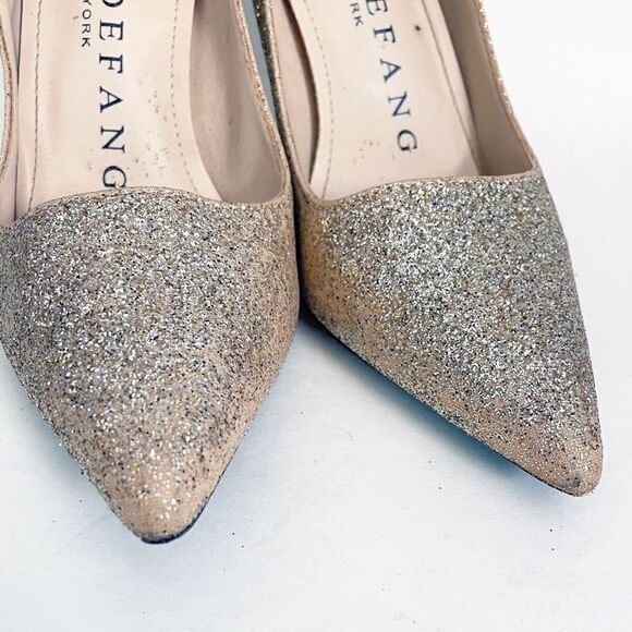 Marc Defang Gold Glitter Stiletto Heel Pumps Size 9.5 - Picture 8 of 9